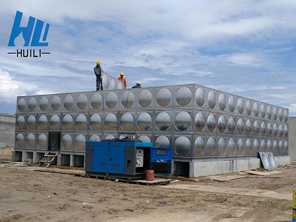 文萊不銹鋼水箱施工現(xiàn)場(chǎng)